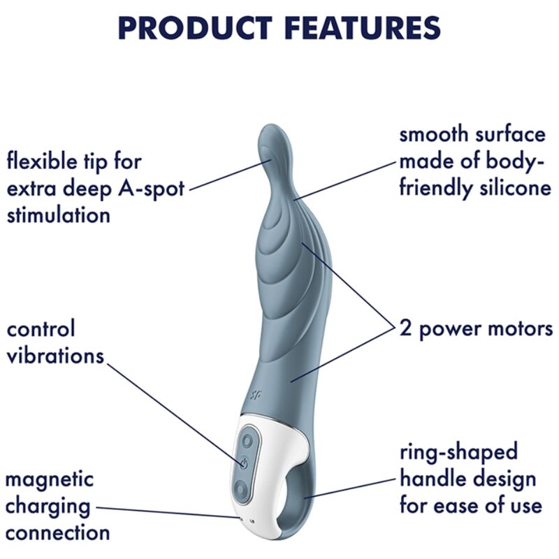 SATISFYER – VIBRATORE AMAZING 2 ASPOT GRIGIO