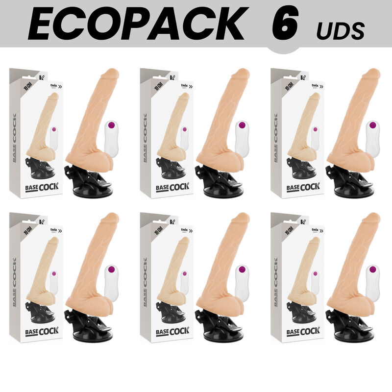 ECOPACK 6 UNIT – BASECOCK VIBRATORE TELECOMANDO REALISTICO NATURALE 19 CM -O- 4 CM
