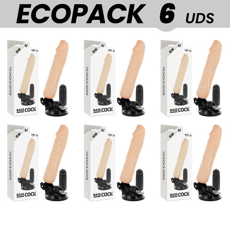 ECOPACK 6 UNIT – BASECOCK VIBRATORE TELECOMANDO NATURALE REALISTICO 20 CM -O- 4 CM