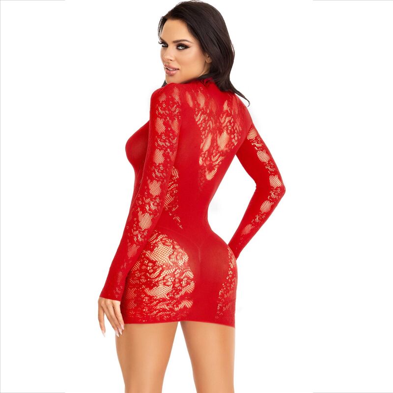 MINI ABITO CON PIZZO MANICA LUNGA – LEG AVENUE