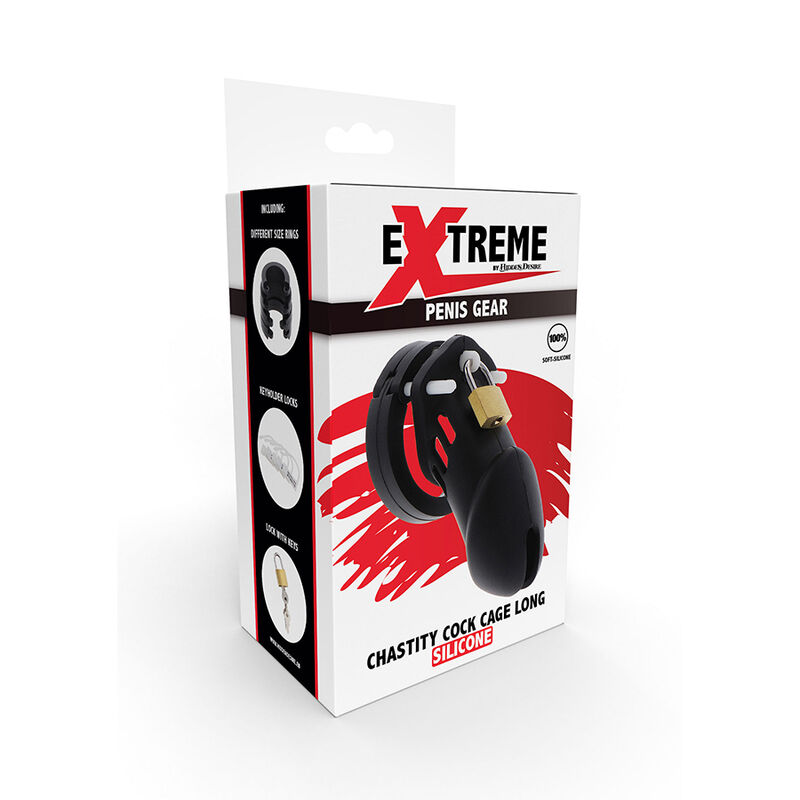 HIDDEN DESIRE – EXTREME GABBIA PER CAZZO IN SILICONE TAGLIA L NERA