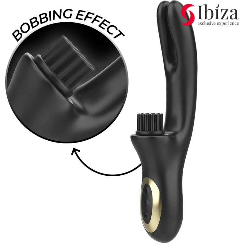 IBIZA – VIBRATORE CLITORIALE MULTICELLULARE E DOPPIA ONDA CON SPAZZOLA RABITT HI-TECH