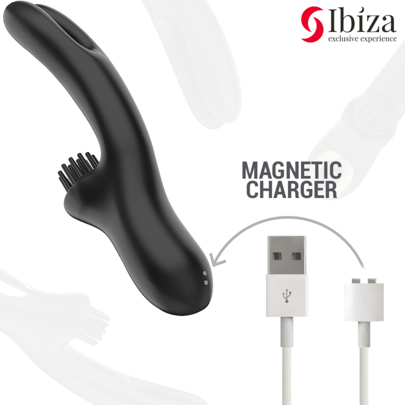 IBIZA – VIBRATORE CLITORIALE MULTICELLULARE E DOPPIA ONDA CON SPAZZOLA RABITT HI-TECH