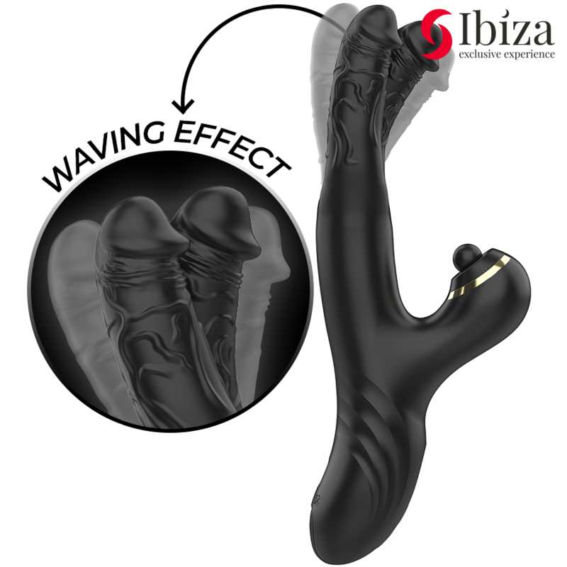 IBIZA – TWO DRAGONS DOPPIO VIBRATORE NERO