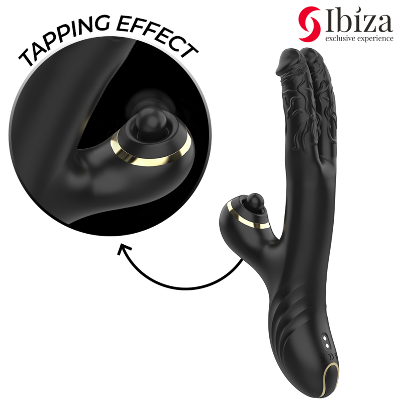 IBIZA – TWO DRAGONS DOPPIO VIBRATORE NERO
