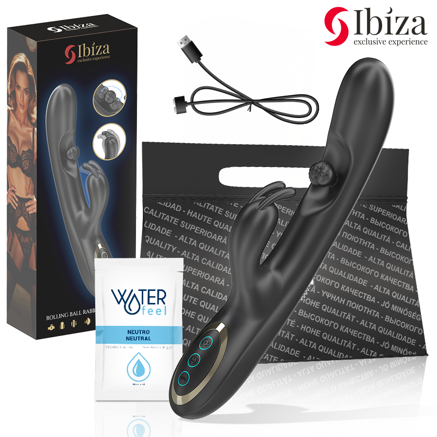 IBIZA – POTENTE VIBRATORE RABBIT CON PERLA ROTANTE MASSAGGIANTE