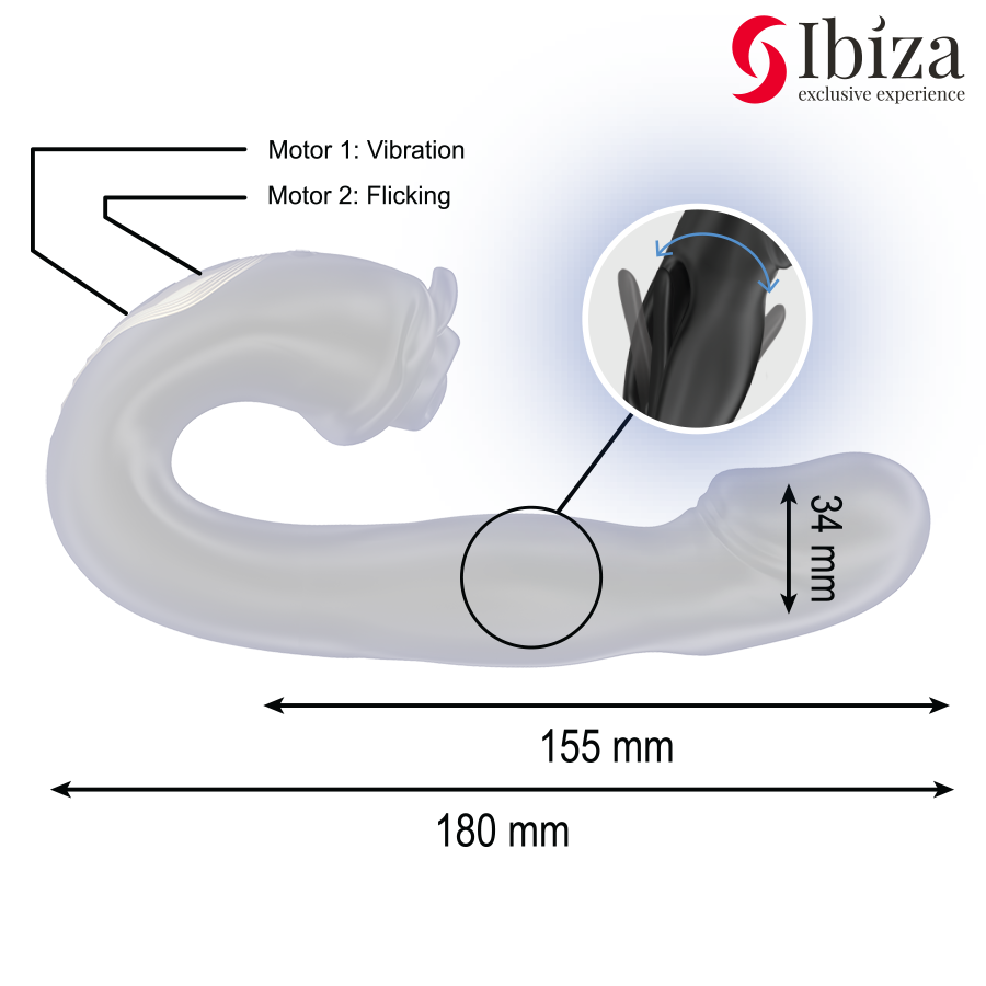 IBIZA – VIBRATORE ROSE EFFETTO FLICKING E STIMOLATORE DEL CLITORIDE