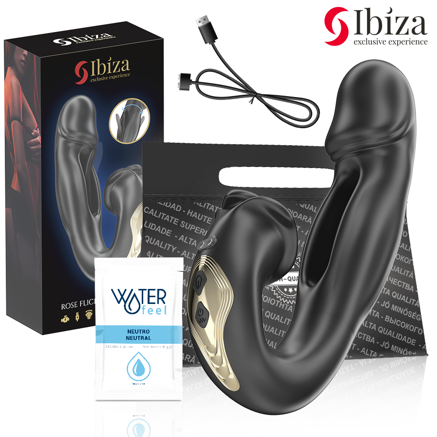 IBIZA – VIBRATORE ROSE EFFETTO FLICKING E STIMOLATORE DEL CLITORIDE