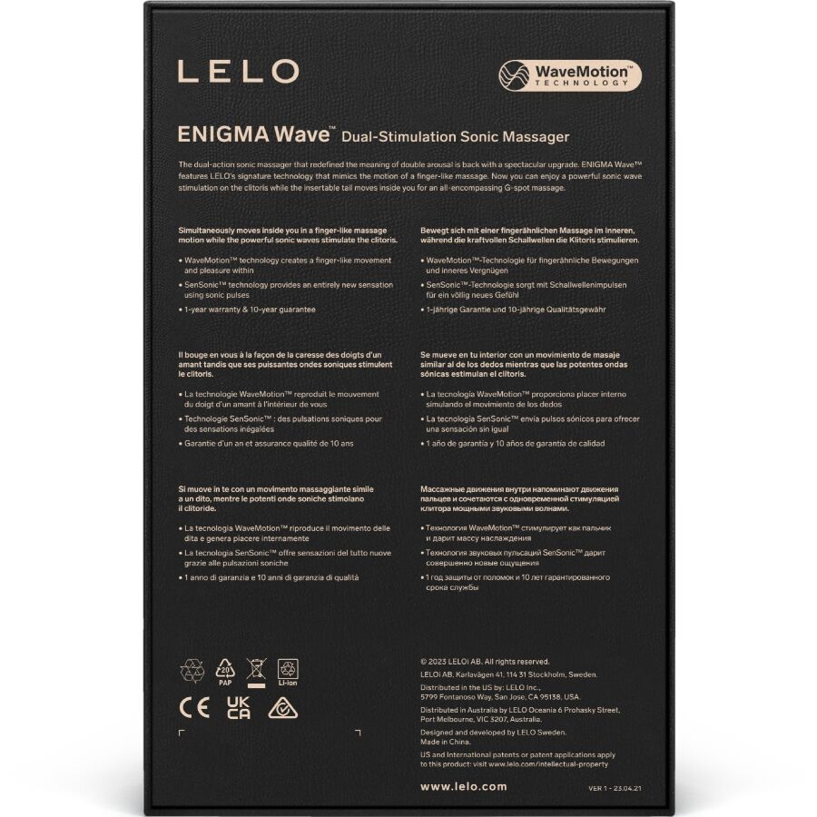 LELO – ENIGMA WAVE MASSAGGIATORE A TRIPLA VIBRAZIONE CYBER PURPLE
