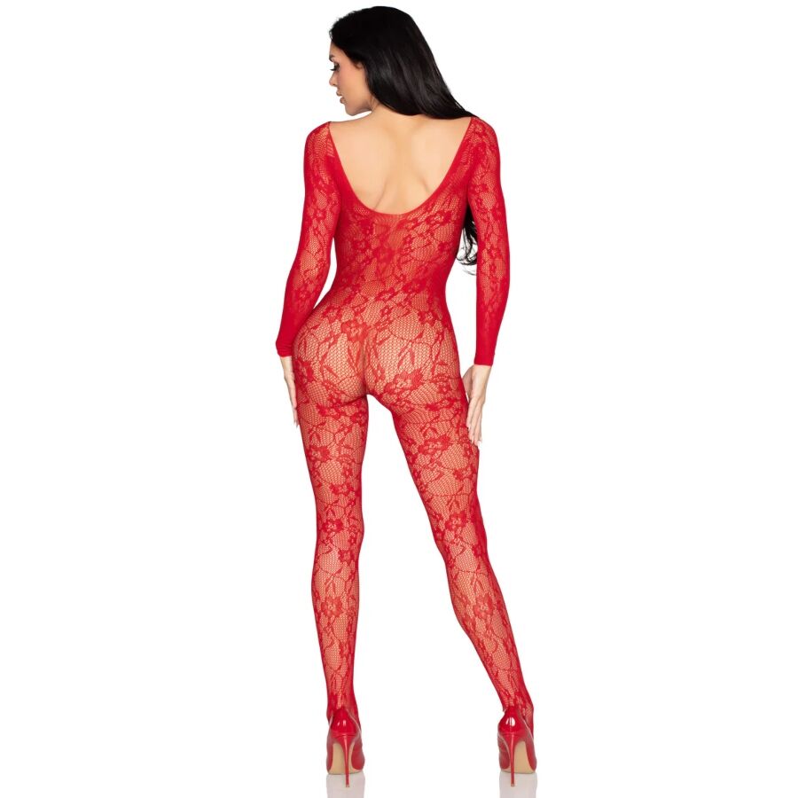 LEG AVENUE – 89366 BODYSTOCKING IN PIZZO ROSSO – TAGLIA UNICA