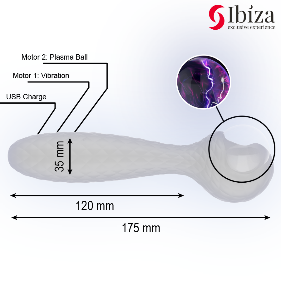 IBIZA – VIBRATORE E STIMOLATORE A SFERA DI PLASMA