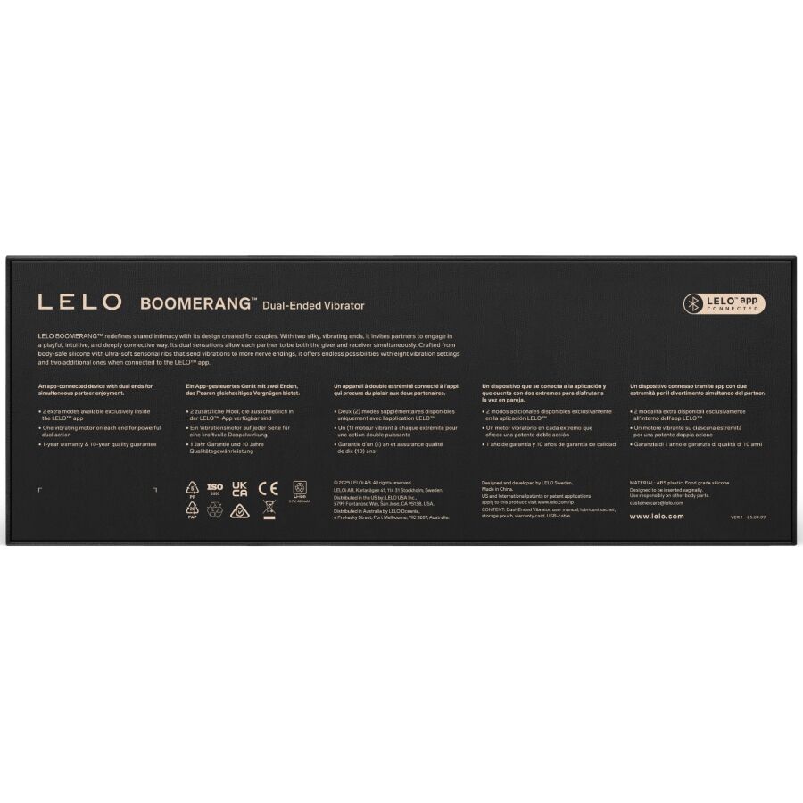 LELO – BOOMERANG VIBRATORE A DOPPIA ESTREMITÀ ROSSO CORALLO