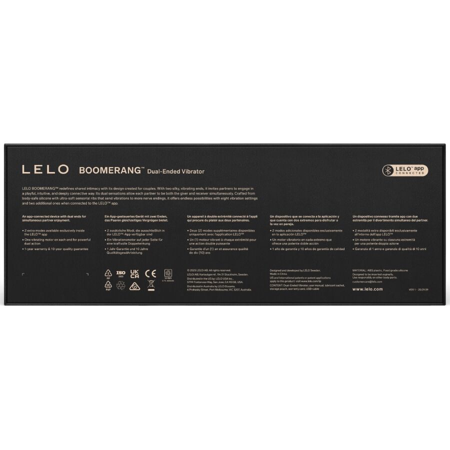 LELO – BOOMERANG VIBRATORE A DOPPIA ESTREMITÀ VIOLA