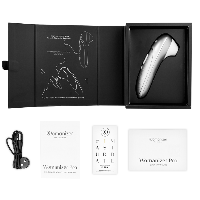 WOMANIZER – STIMOLATORE CLITORIDEO PRO VIBRANTE, COLORE ARGENTO E GRIGIO