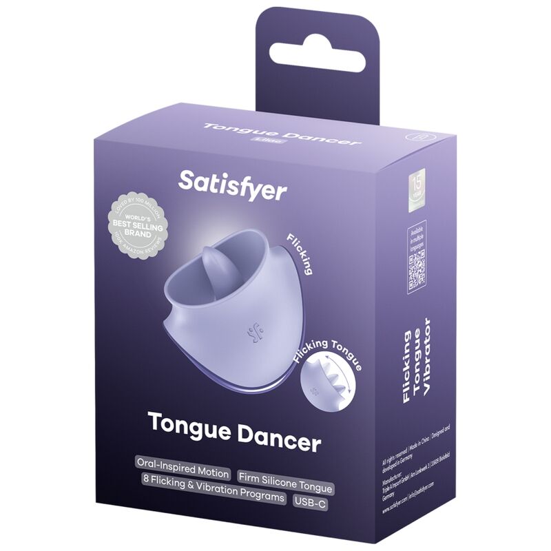 SATISFYER – TONGUE DANCER STIMOLATORE CLITORIDEO CON VIBRAZIONI E PULSAZIONI LILLA