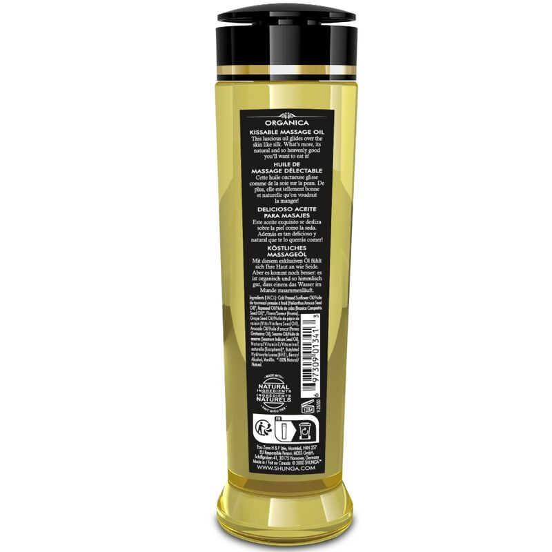 SHUNGA – OLIO DA MASSAGGIO BIOLOGICO AL LAMPONE 240 ML