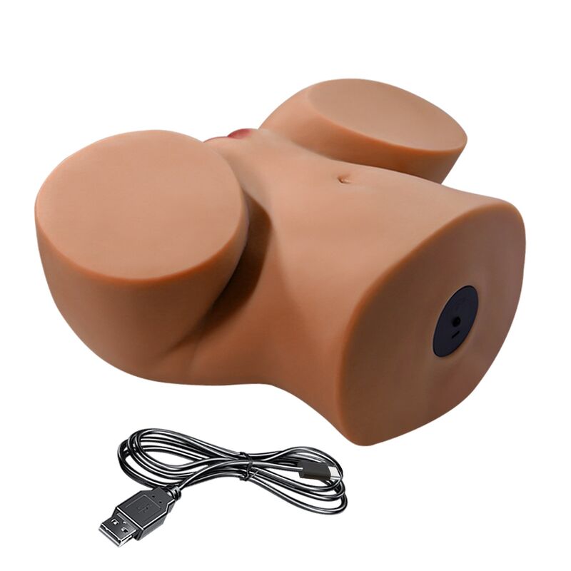 CRAZY BULL – MASTURBATORE FEMMINILE REALISTICO A DOPPIO INGRESSO CON VIBRAZIONE E ASPIRAZIONE, COLORE NATURALE