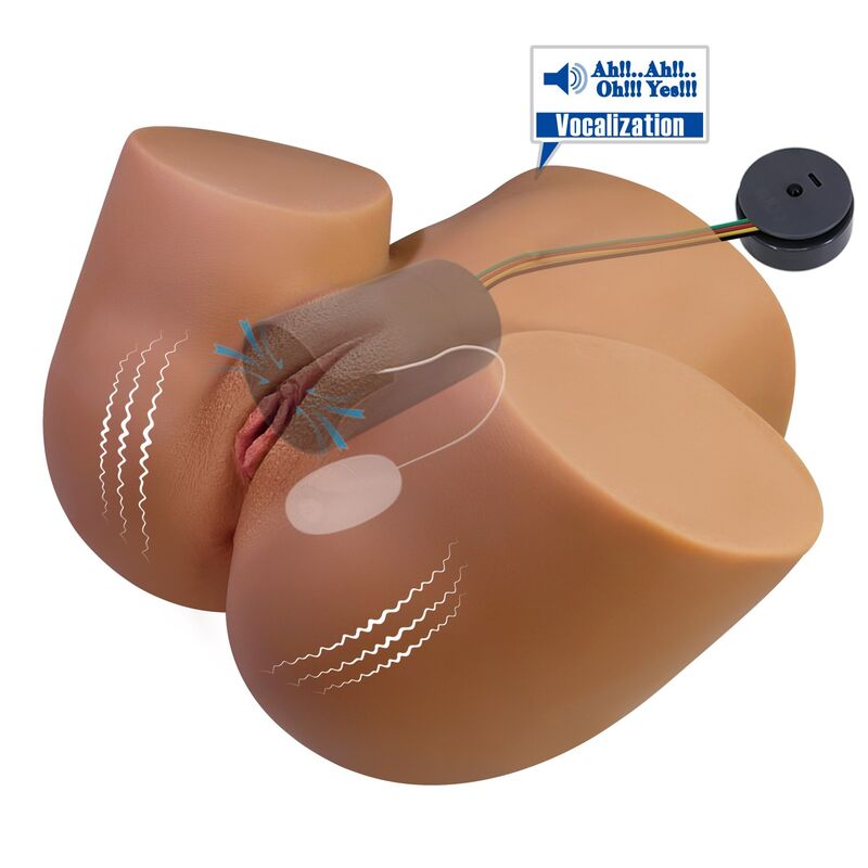CRAZY BULL – MASTURBATORE FEMMINILE REALISTICO A DOPPIO INGRESSO CON VIBRAZIONE E ASPIRAZIONE, COLORE NATURALE