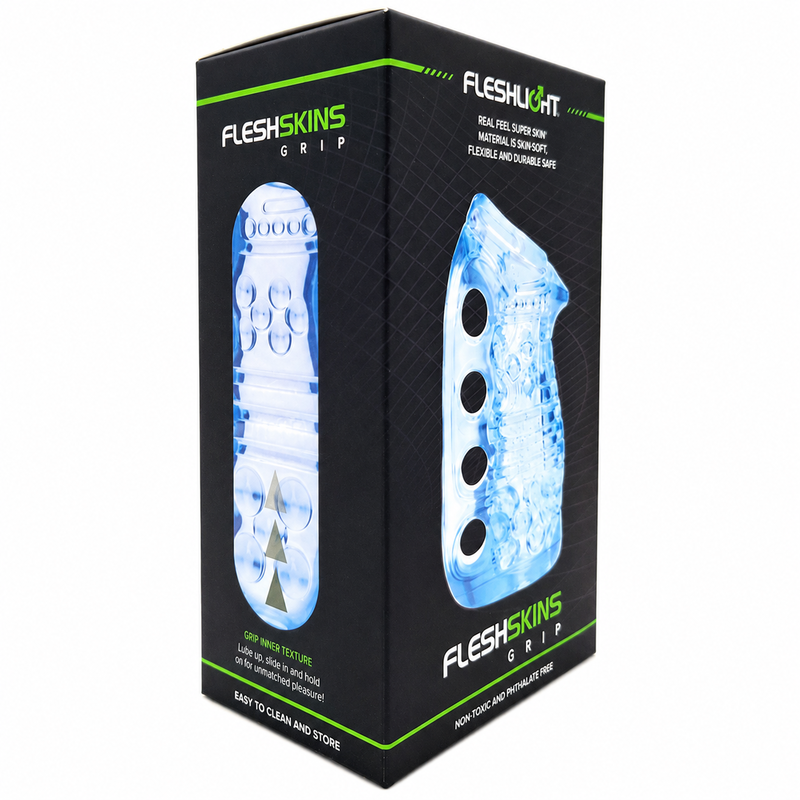 FLESHLIGHT  MASTURBATORE MANUALE MASCHILE FLESHSKINS GRIP BLUE ICE BLU