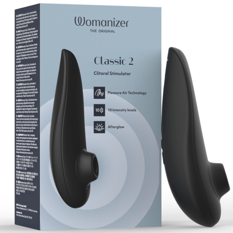 WOMANIZER - STIMOLATORE CLITORIDEO A SUZIONE CLASSICO 2, 10 LIVELLI DI INTENSITÀ, NERO