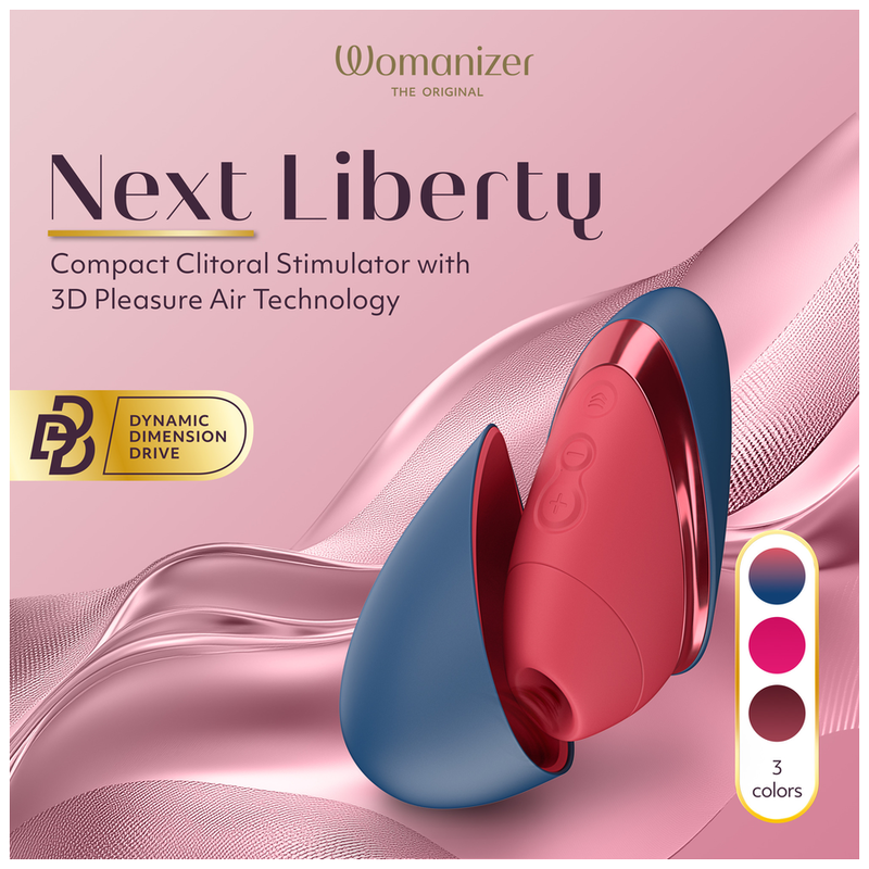 WOMANIZER – NEXT LIBERTY 3D PLEASURE AIR STIMOLATORE CLITORIDEO BLU/ROSSO