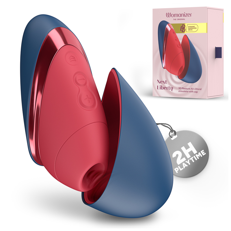 WOMANIZER - NEXT LIBERTY 3D PLEASURE AIR STIMOLATORE CLITORIDEO BLU/ROSSO