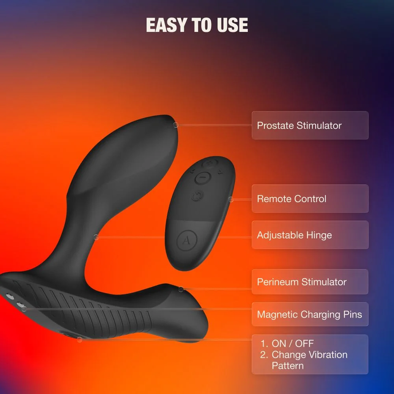 ARCWAVE – PERK MASSAGGIATORE PROSTATICO VIBRANTE CON DOPPIO MOTORE E TELECOMANDO NERO
