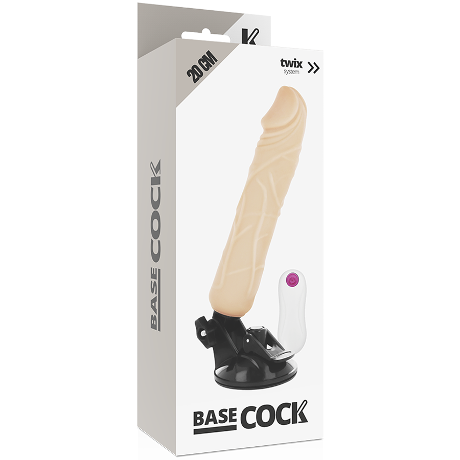 BASECOCK – VIBRADOR REALÍSTICO CONTROL REMOTO NATURAL 20 CM -O- 4 CM