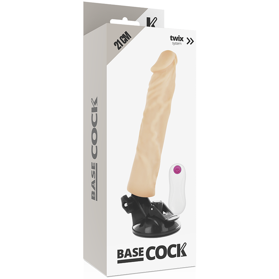 BASECOCK – VIBRADOR REALÍSTICO CONTROL REMOTO NATURAL 21 CM -O- 4 CM