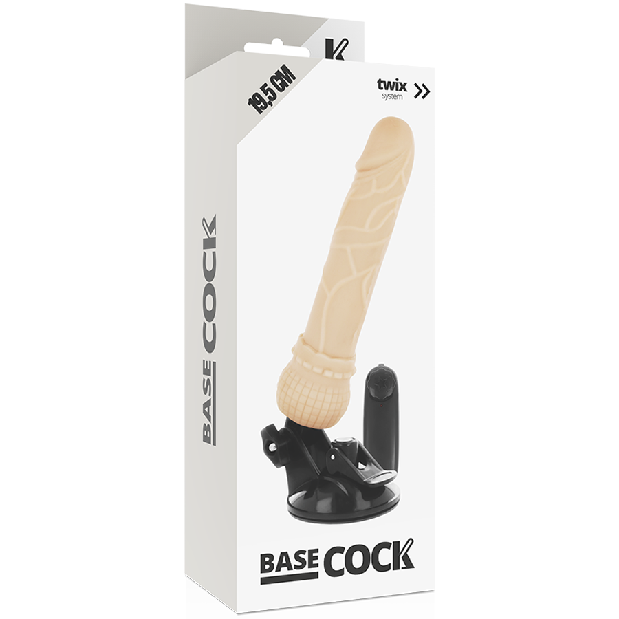 BASECOCK – VIBRADOR REALÍSTICO CONTROL REMOTO NATURAL 19.5 CM -O- 4 CM