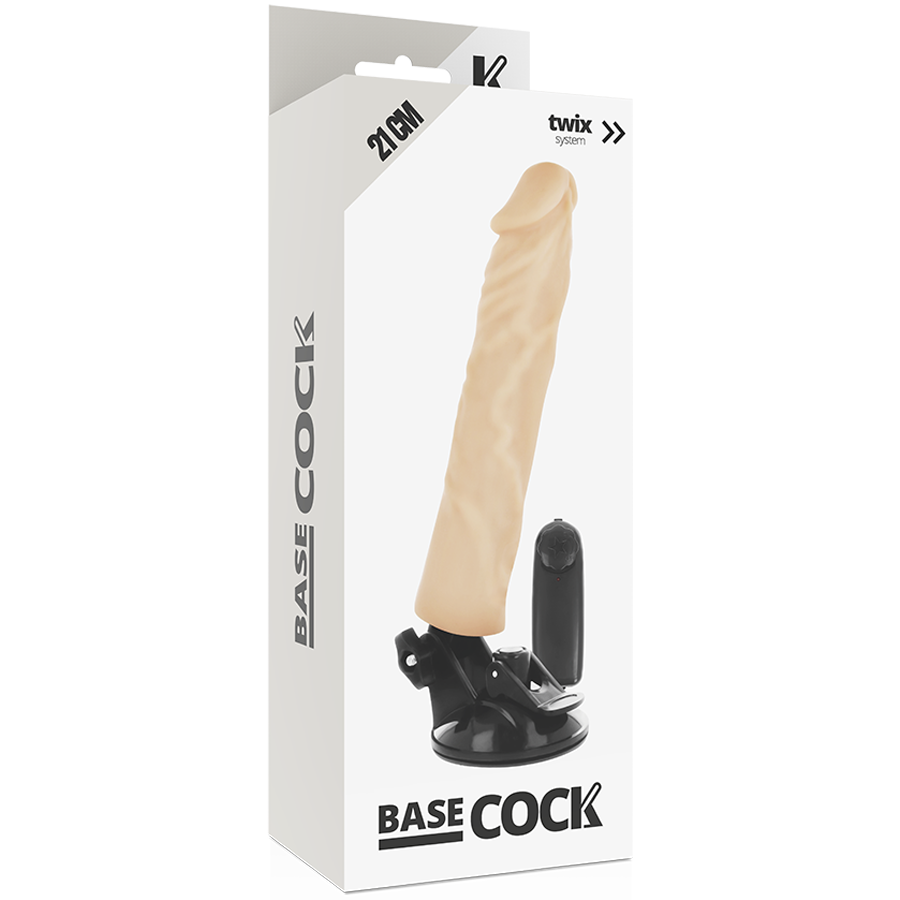 BASECOCK – VIBRADOR REALÍSTICO CONTROL REMOTO NATURAL 21 CM -O- 4 CM