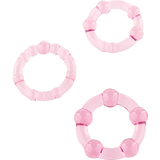 SEVEN CREATIONS – SET DI TRE ANELLI PER PENE ROSA