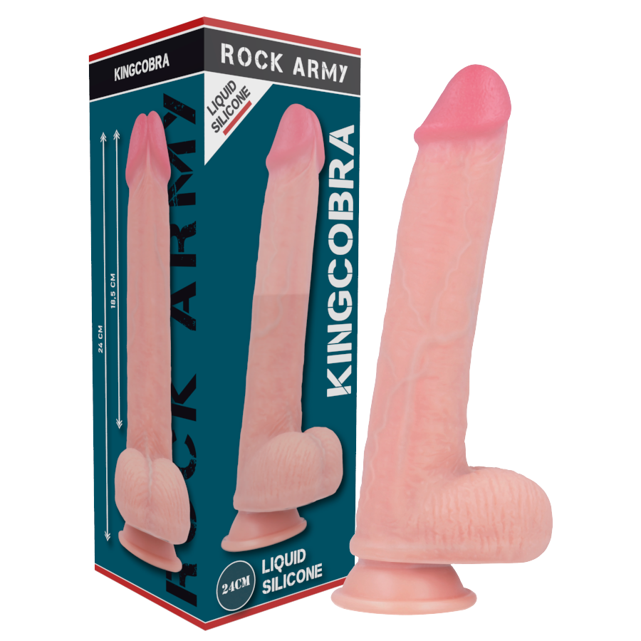 ROCKARMY – LIQUID SILICONE PREMIUM KINGCOBRA REALISTICO 24 CM -O- 4.77 CM