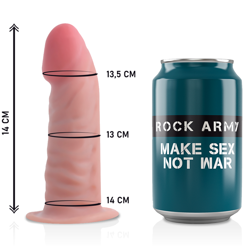 ROCKARMY – IMBRACATURA + DILDO REALISTICO TIGRE A DOPPIA DENSIT 14 CM -O- 4.46 CM